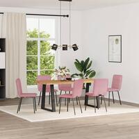 Spisebordsstole 6 stk. velour lyserød