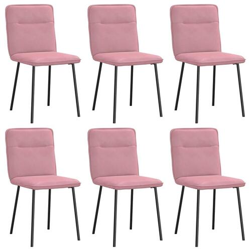 Spisebordsstole 6 stk. velour lyserød