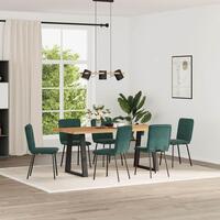 Spisebordsstole 6 stk. velour mørkegrøn