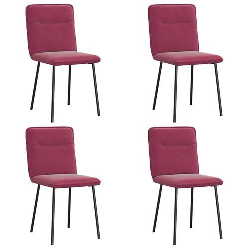 Spisebordsstole 4 stk. velour vinrød