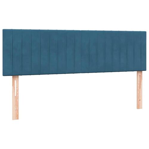 Kontinentalseng med madras 140x220 cm fløjl mørkeblå