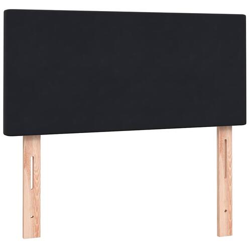 Kontinentalseng med madras 90x210 cm fløjl sort