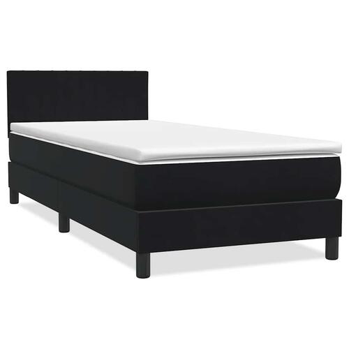 Kontinentalseng med madras 90x210 cm fløjl sort