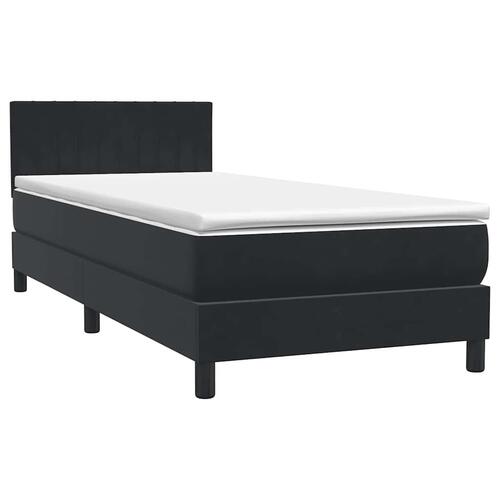Kontinentalseng med madras 90x210 cm fløjl sort