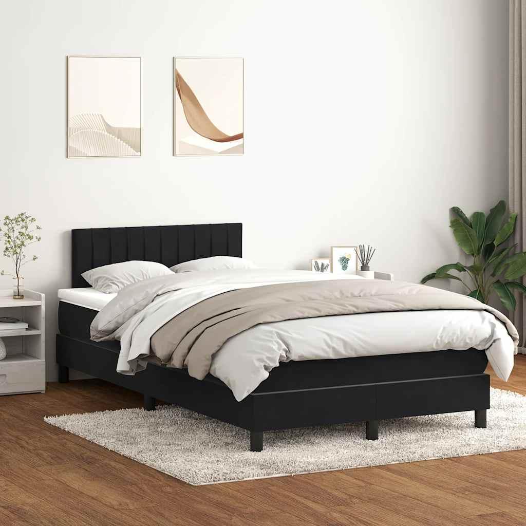 Kontinentalseng med madras 120x210 cm fløjl sort