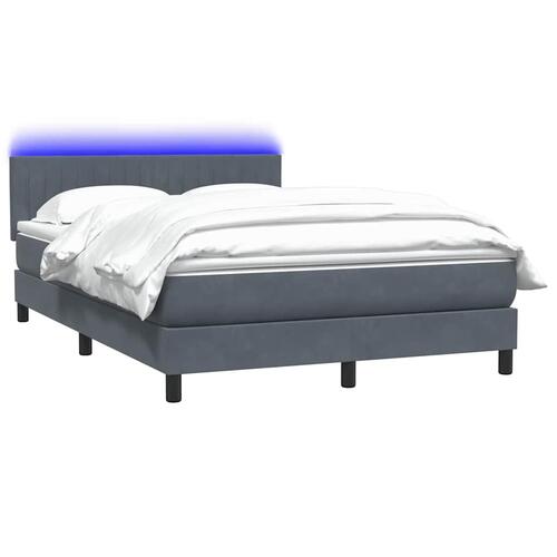 Kontinentalseng med madras 140x210 cm fløjl mørkegrå