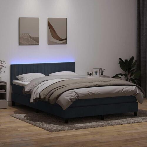 Kontinentalseng med madras 140x210 cm fløjl mørkegrå
