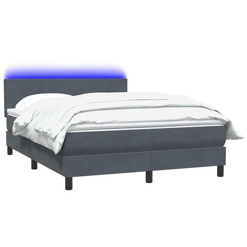 Kontinentalseng med madras 140x210 cm fløjl mørkegrå