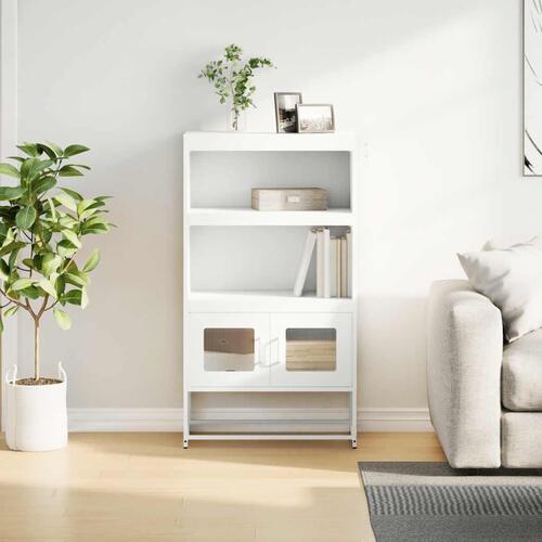 Højskab 68x39x123 cm stål hvid