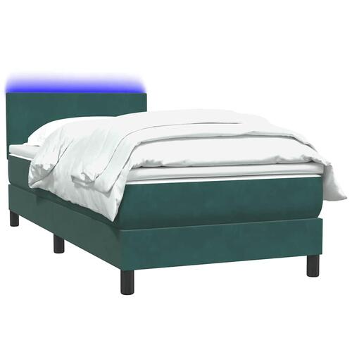 Kontinentalseng med madras 90x220 cm fløjl mørkegrøn