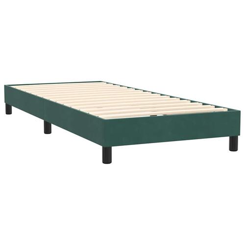 Kontinentalseng med madras 90x220 cm fløjl mørkegrøn