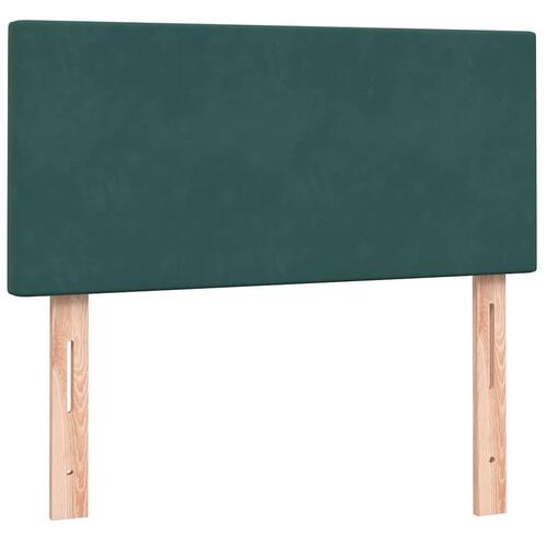 Kontinentalseng med madras 90x220 cm fløjl mørkegrøn