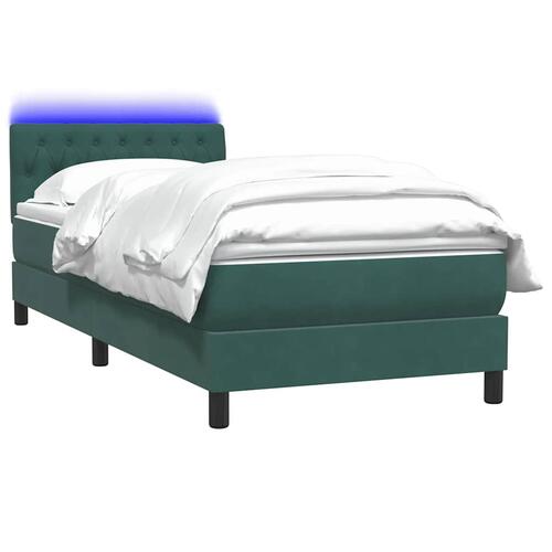 Kontinentalseng med madras 90x220 cm fløjl mørkegrøn