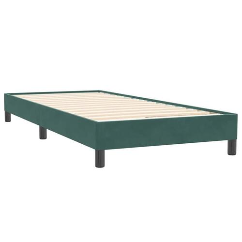 Kontinentalseng med madras 90x220 cm fløjl mørkegrøn