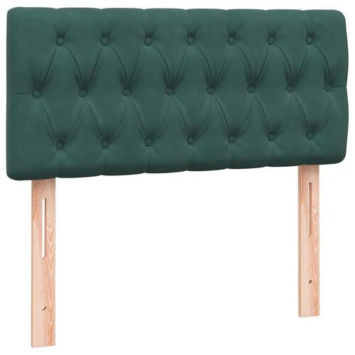 Kontinentalseng med madras 90x220 cm fløjl mørkegrøn