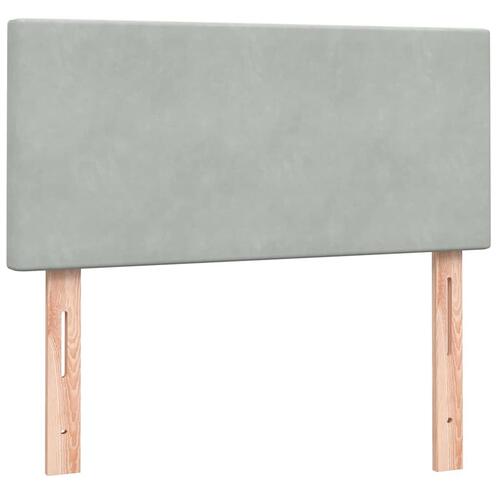 Kontinentalseng med madras lysegrå 80x210 cm fløjl