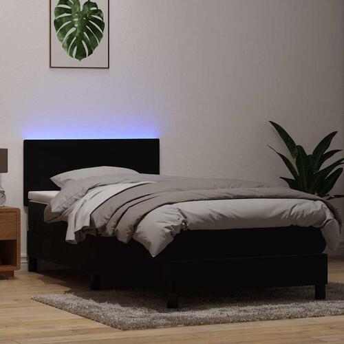 Kontinentalseng med madras sort 80x220 cm fløjl