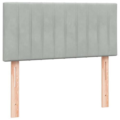 Kontinentalseng med madras lysegrå 80x220 cm fløjl