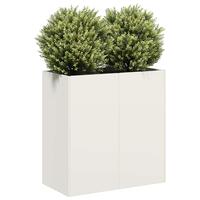 Plantekasse hvid 80x40x80 cm koldvalset stål
