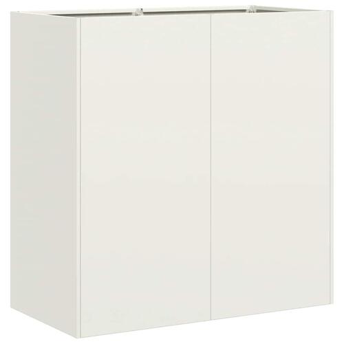 Plantekasse hvid 80x40x80 cm koldvalset stål