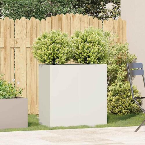 Plantekasse hvid 80x40x80 cm koldvalset stål