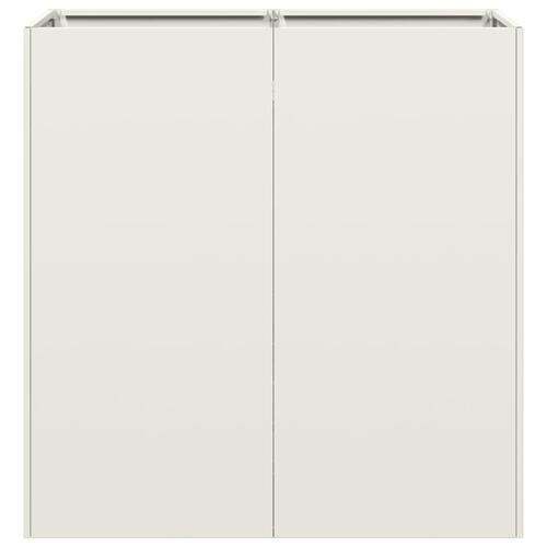 Plantekasse hvid 80x40x80 cm koldvalset stål