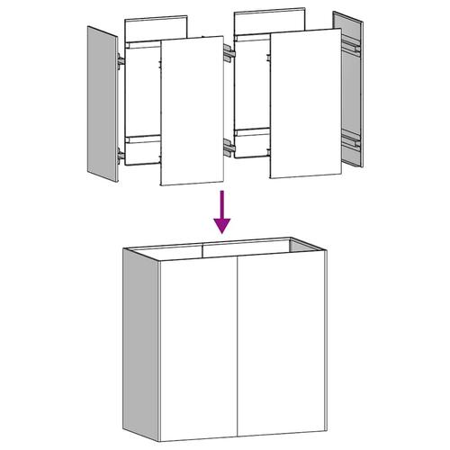 Plantekasse hvid 80x40x80 cm koldvalset stål