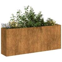 Plantekasse rustfarvet 200x40x80 cm forvitringsstål