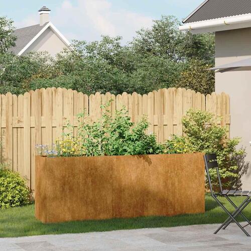 Plantekasse rustfarvet 200x40x80 cm forvitringsstål