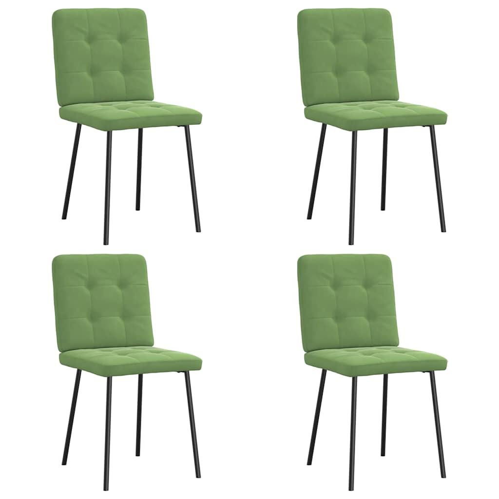 Spisebordsstole 4 stk. velour lysegrøn