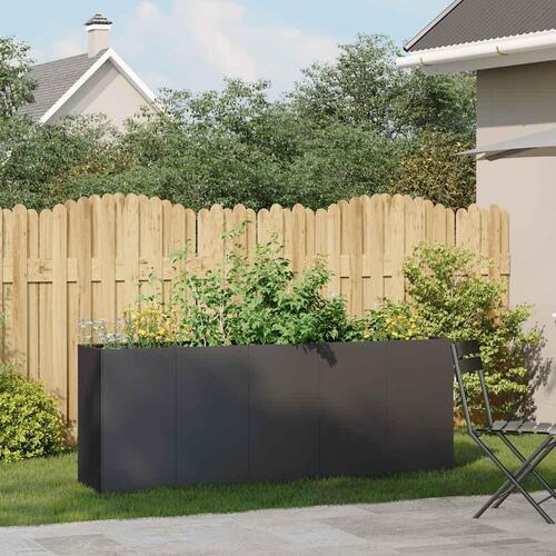 Plantekasse sort 200x40x80 cm koldvalset stål