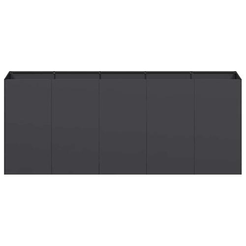 Plantekasse sort 200x40x80 cm koldvalset stål