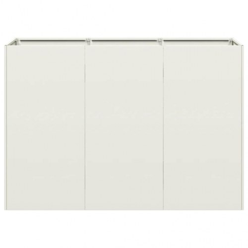 Plantekasse i hvid koldvalset stål - 120 × 40 × 80 cm, åben bund