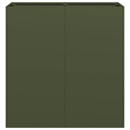 Plantekasse olivengrøn 80x40x80 cm koldvalset stål