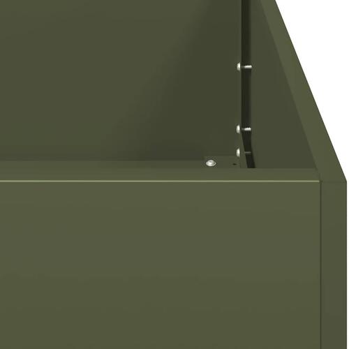 Plantekasse olivengrøn 80x40x80 cm koldvalset stål