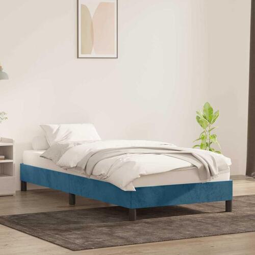 Sengeramme uden madras 90x210 cm fløjl mørkeblå