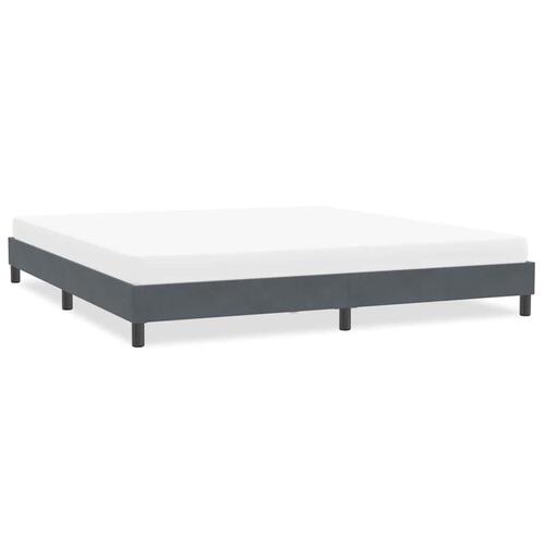 Sengeramme uden madras 200x210 cm fløjl mørkegrå