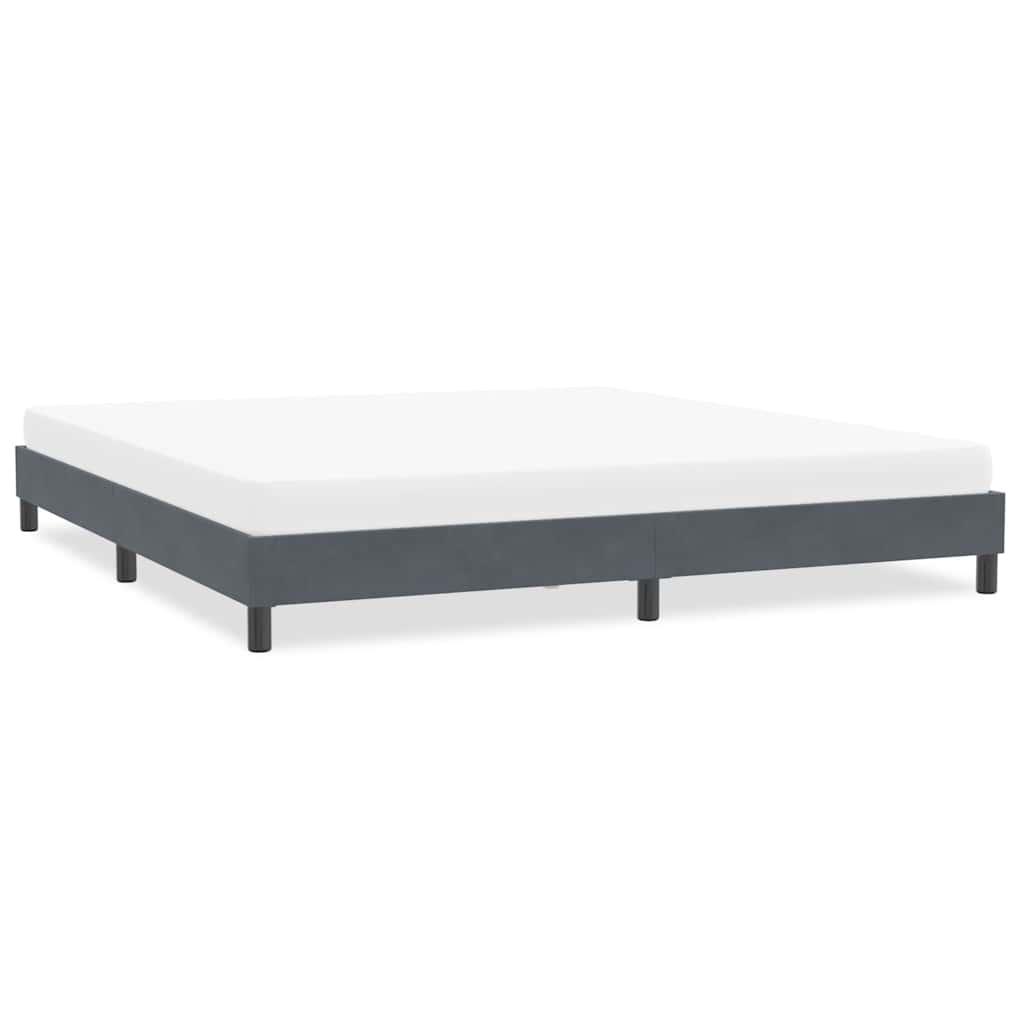 Sengeramme uden madras 200x210 cm fløjl mørkegrå