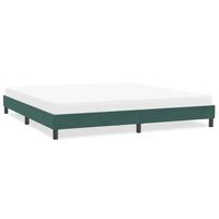 Sengeramme uden madras 200x210 cm fløjl mørkegrøn