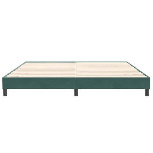 Sengeramme uden madras 200x210 cm fløjl mørkegrøn