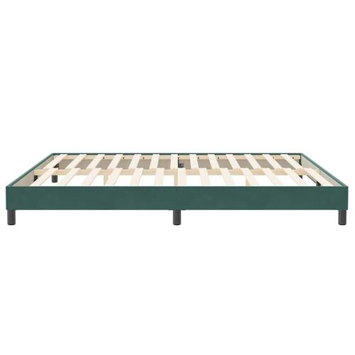 Sengeramme uden madras 200x210 cm fløjl mørkegrøn