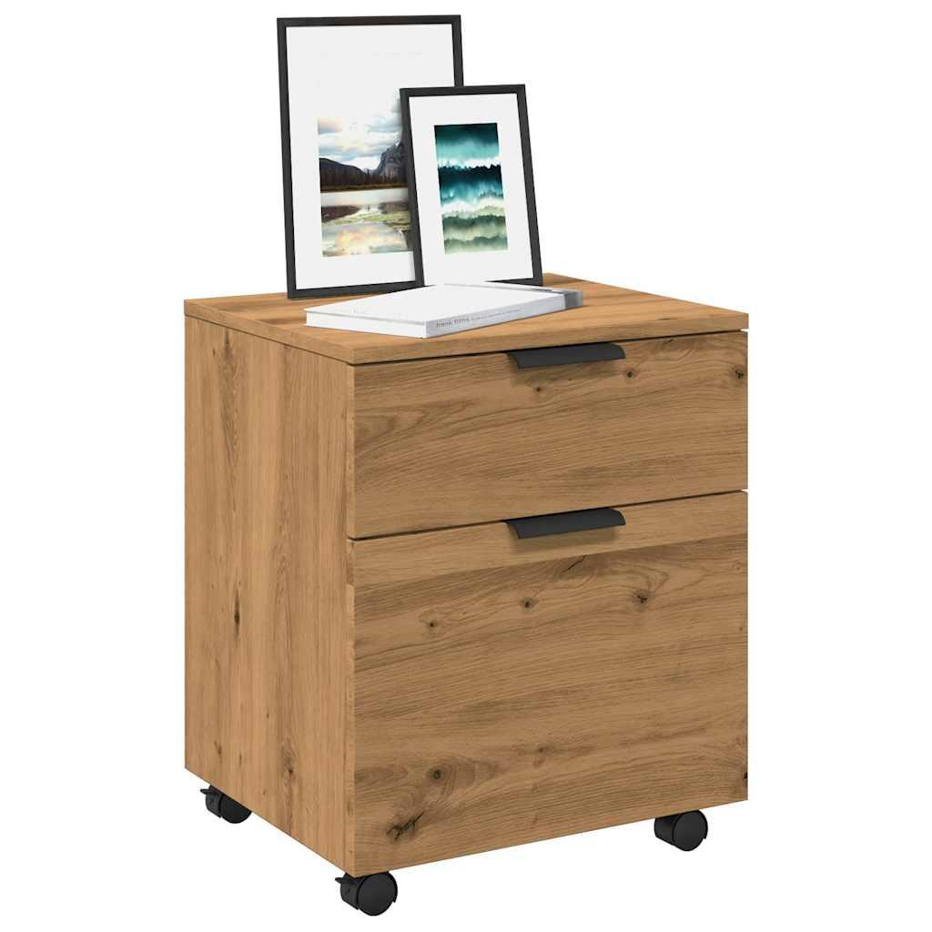 Arkivskab med hjul 45x38x54 cm konstrueret træ kunsteg