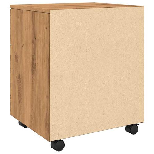 Arkivskab med hjul 45x38x54 cm konstrueret træ kunsteg