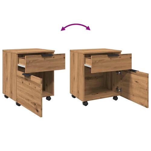 Arkivskab med hjul 45x38x54 cm konstrueret træ kunsteg