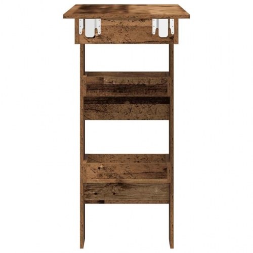 Væghængt barbord 102 × 45 × 103,5 cm - konstrueret træ, antikt træ