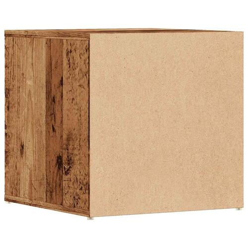 Opbevaringsskab 40,5x40x40 cm konstrueret træ gammelt træ-look