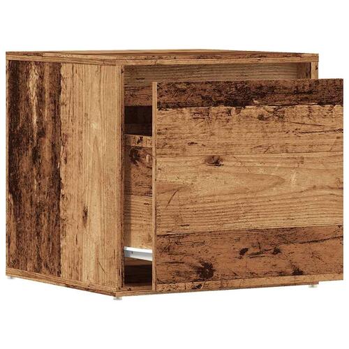 Opbevaringsskab 40,5x40x40 cm konstrueret træ gammelt træ-look