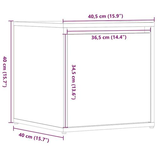 Opbevaringsskab 40,5x40x40 cm konstrueret træ gammelt træ-look