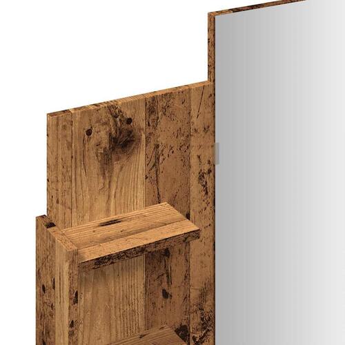 Makeupbord med spejl 96x39x142 cm gammelt træ-look