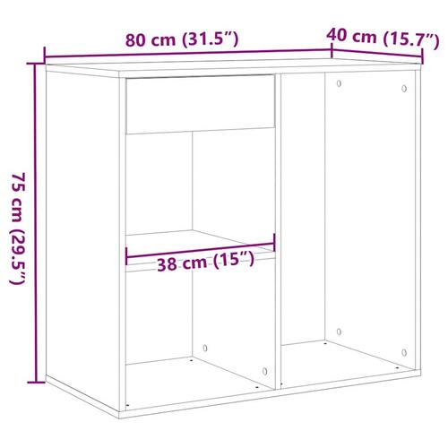 Badeværelsesskab 80x40x75 cm konstrueret træ kunsteg